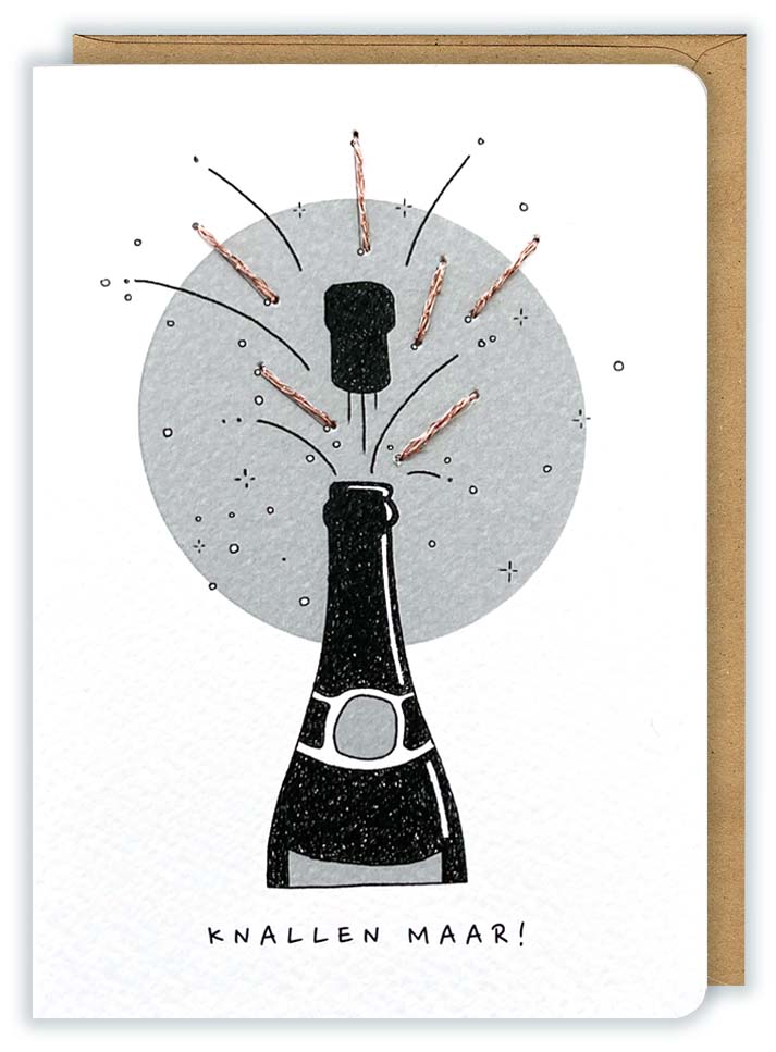 Wenskaart ''Champagne"