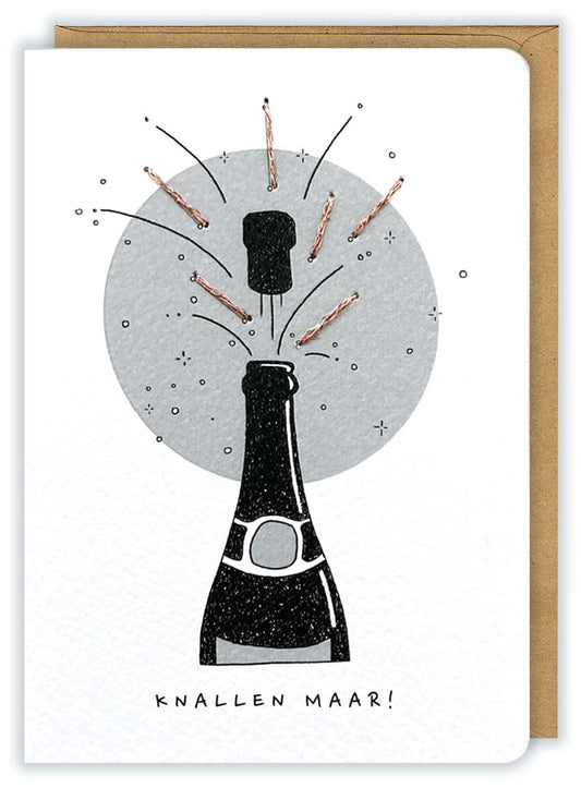 Wenskaart ''Champagne"