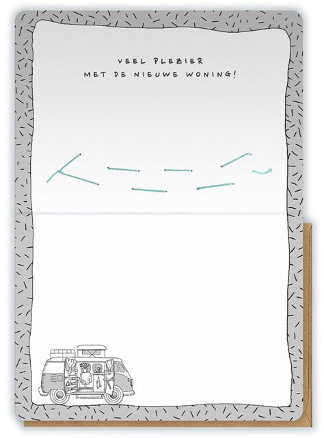 Verhuis | Wenskaart 'Bus'