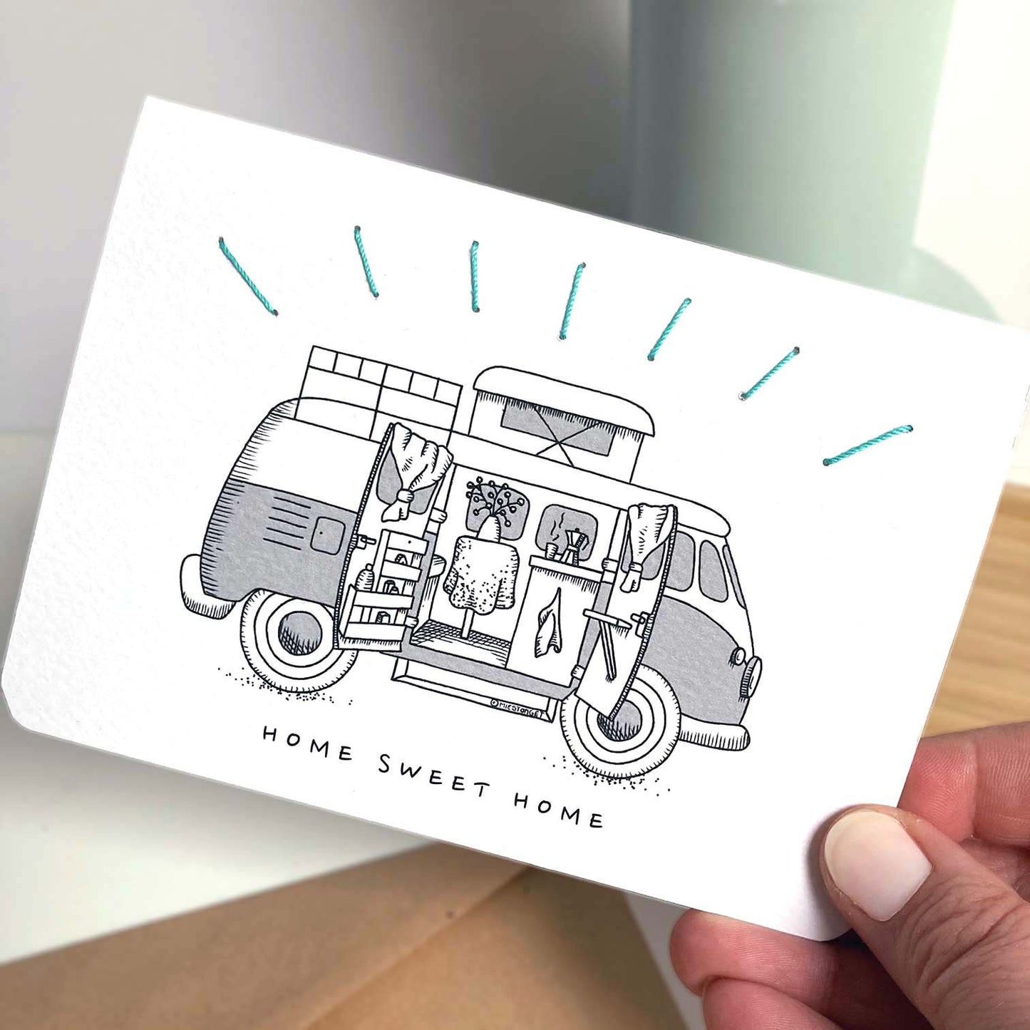 Verhuis | Wenskaart 'Bus'