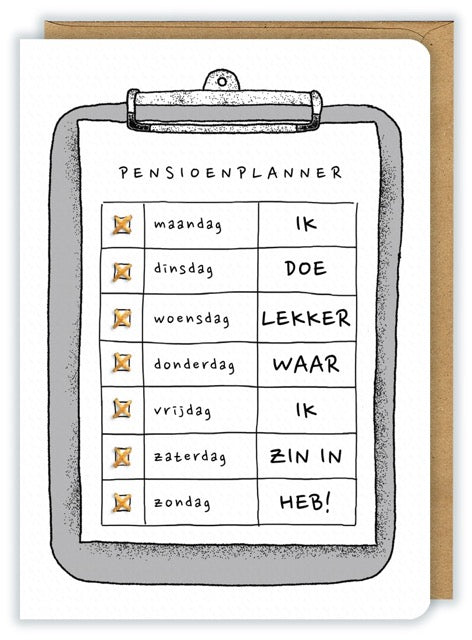 Pensioen | Wenskaart 'Pensioenplanner'
