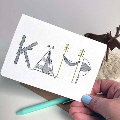 Op kamp | Wenskaart 'Kamp'